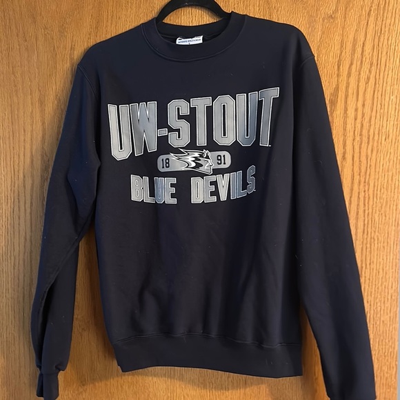 UW-Stout Blue Devils Navy Crewneck - Picture 1 of 3